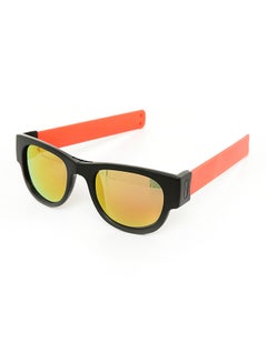 SlapSee Folding Sunglasses, UV400 Protection, Trendy Design for Men & Women, Ultralight & Easy to Carry Foldable Sunglasses, Wrist Slapping Sunglasses that never fall off, Black Frame, Coral Slap, Multi Lens  - Image 1