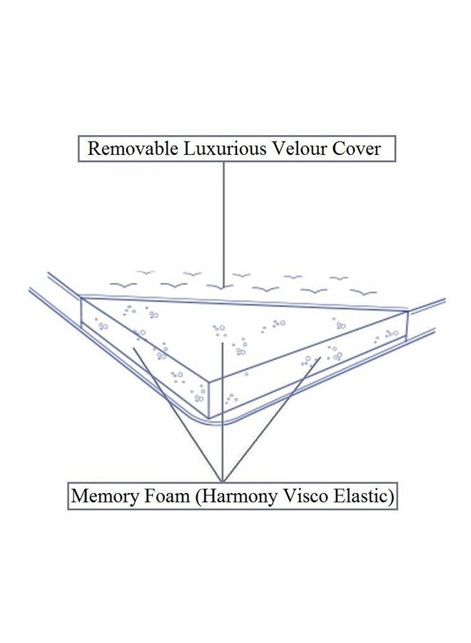 Harmony Visco Elastic Memory Foam Mattress Topper With Removable Luxurious Velour Cover Beige 90x190cm - v1512759670/N13002907A_3