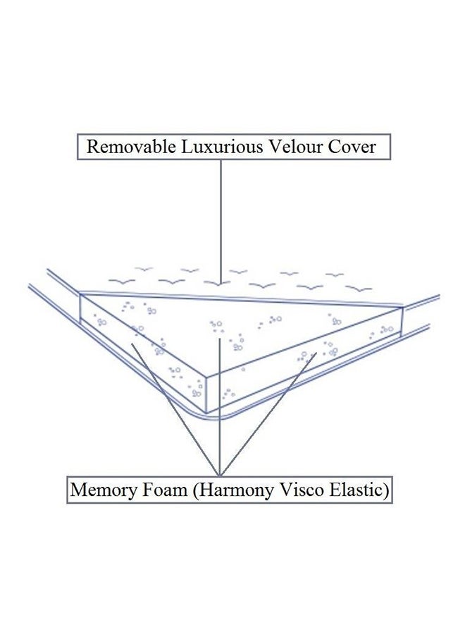 Sleep Fine - Harmony Visco Elastic Memory Foam Mattress Topper With Removable Luxurious Velour Cover Beige 180x210cm - Image 1