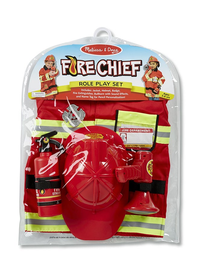 Melissa & Doug Fire Chief Role Play Costume Set – Pretend Play Dress-Up Outfit with Jacket, Helmet, Badge, Fire Extinguisher & Accessories – Imaginative Play for Kids Ages 3+ | MD4834 - Image 2