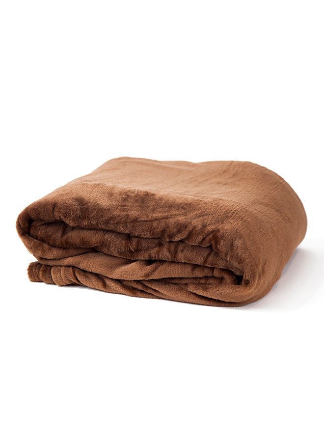 Casa Comfort - Solid Blanket Flannel Brown 200x220cm - Image 1