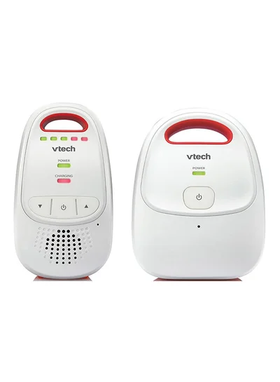 vtech Baby BM1000 Digital Audio Baby Monitor, White/Red |Long Range DECT digital technology 14 hours battery life