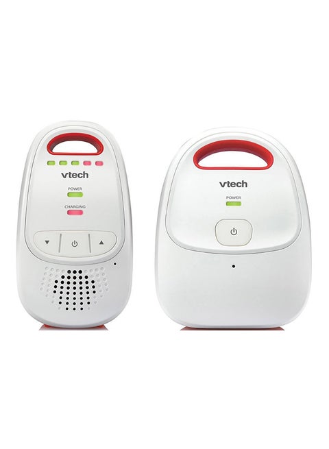 Baby BM1000 Digital Audio Baby Monitor, White/Red |Long Range DECT digital technology 14 hours battery life