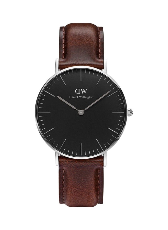 ساعة يد دورهام كلاسيكية سوداء مقاومة للماء بعقارب طراز DW00100143 للنساء