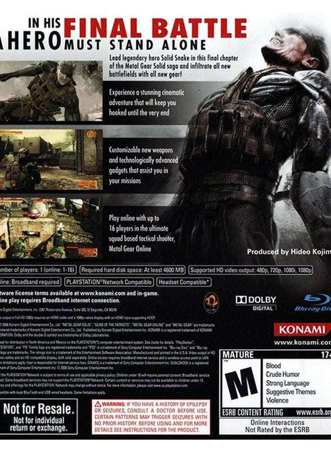 كونامي لعبة 'Metal Gear Solid 4: Guns Of The Patriots' - action_shooter - playstation_3_ps3 - Image 2
