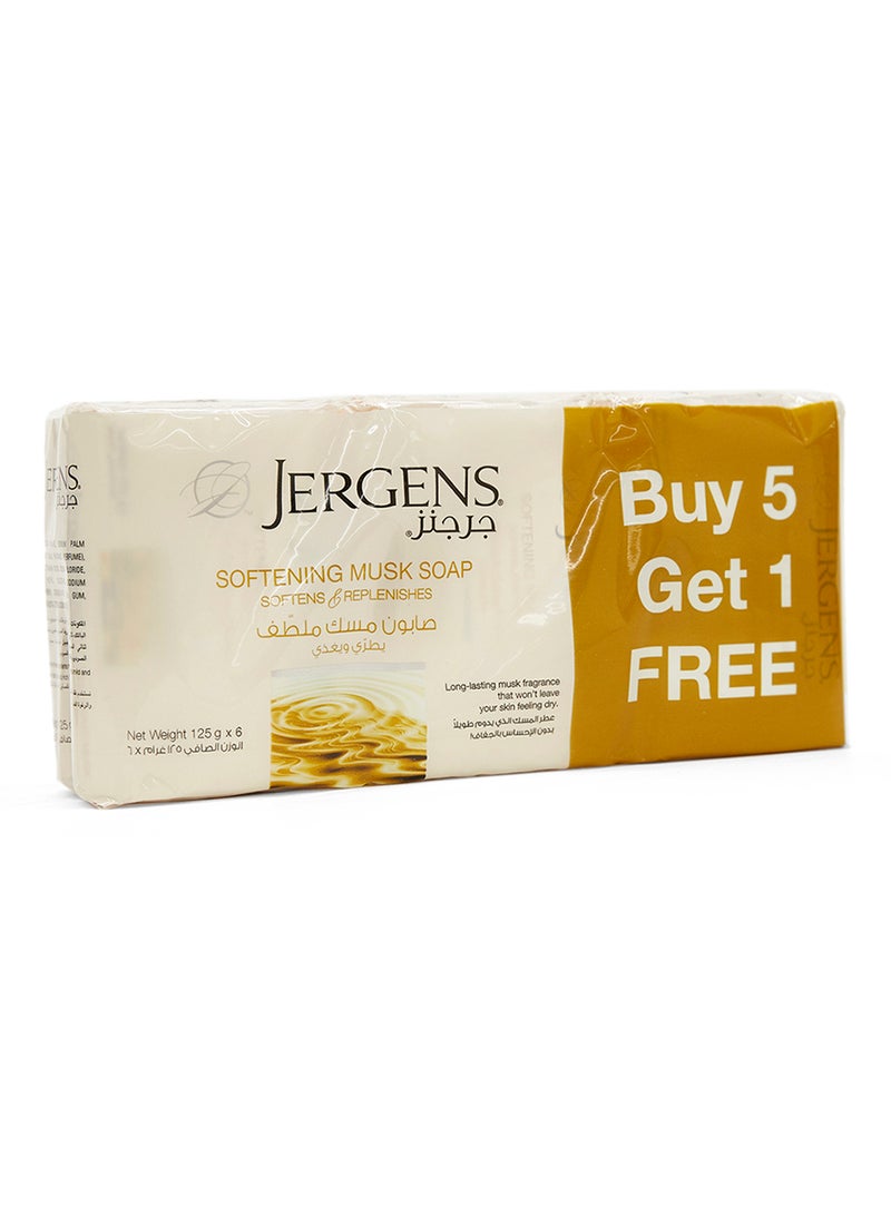 Jergens Pack Of 5 + 1 Softening Musk Soap (Bundle Offer) 125grams - Image 1