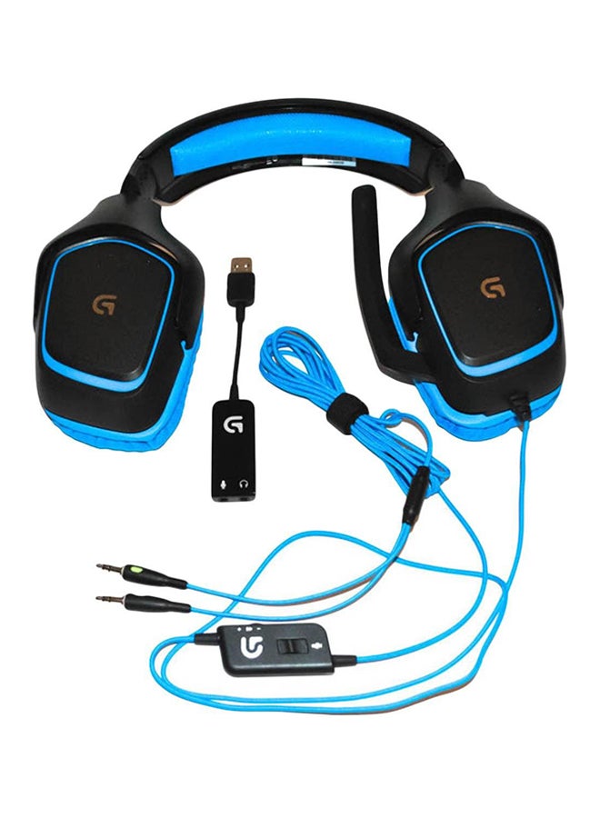 Logitech - Over-Ear Surround Sound Gaming Headphones With Mic Blue/Black - Image 1