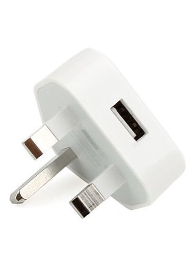 3 Pin Wall Mounted Charging Adapter White  - Image 3