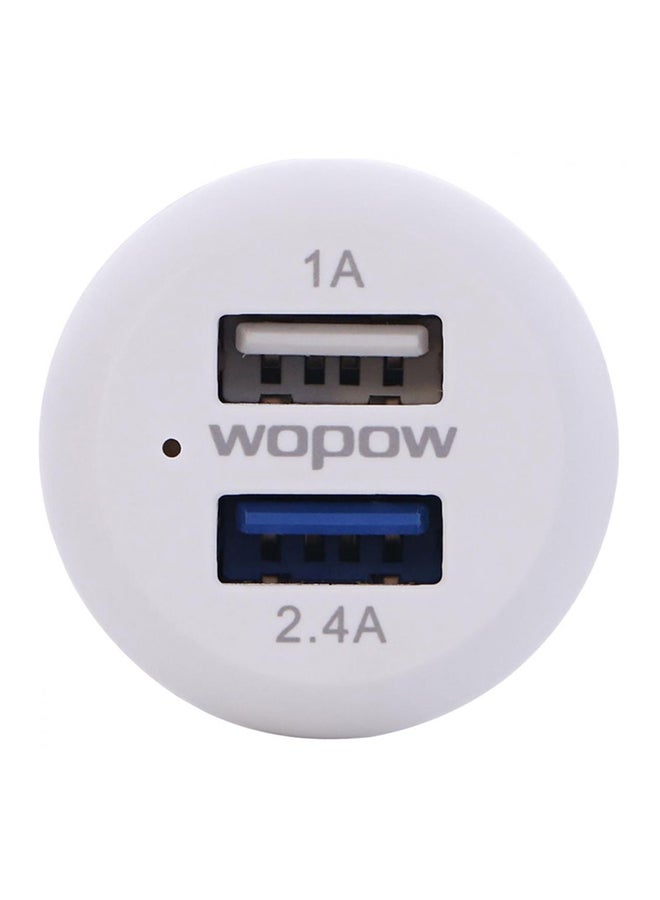 Wopow Dual USB Car Charger White - Image 3