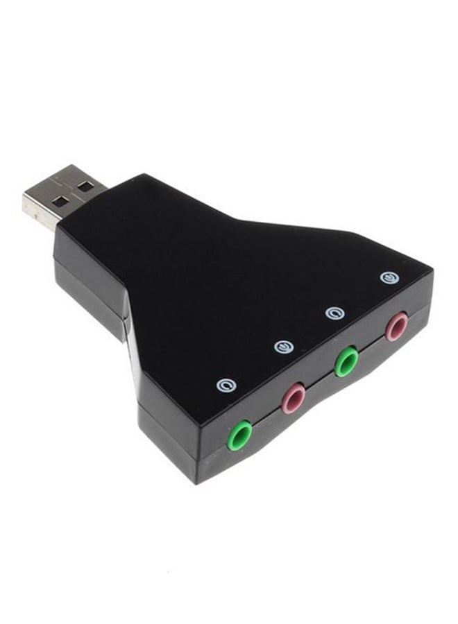 Virtual 7.1 Channel USB Sound Card Black