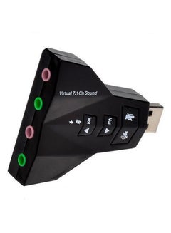 اتش واي كارت صوت USB لقناة 7.1 الافتراضية أسود  - Image 2