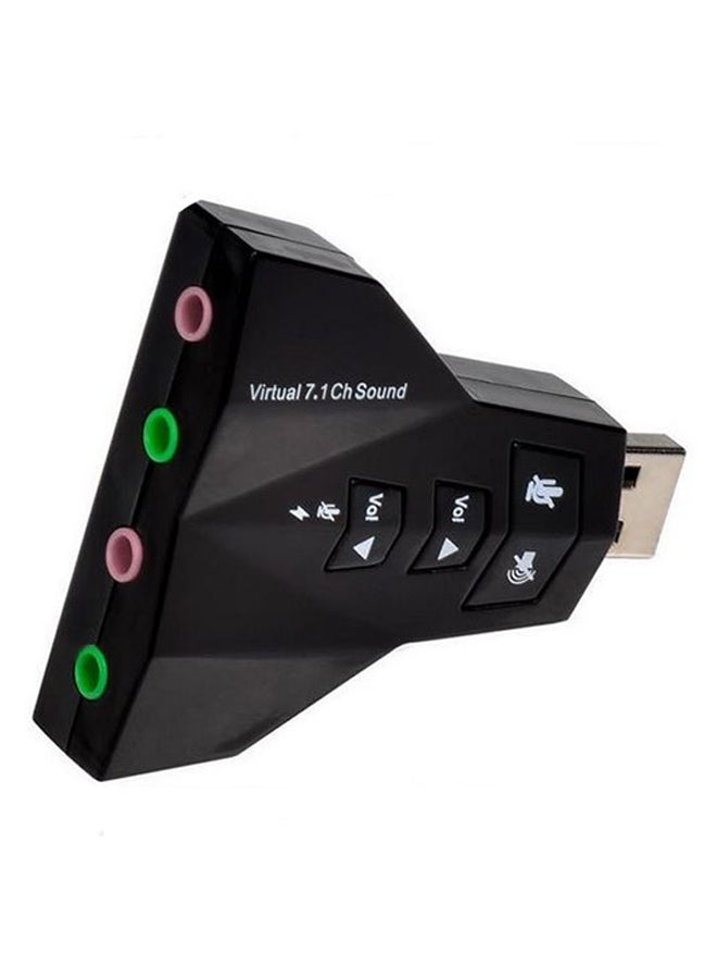 HY Virtual 7.1 Channel USB Sound Card Black  - Image 2