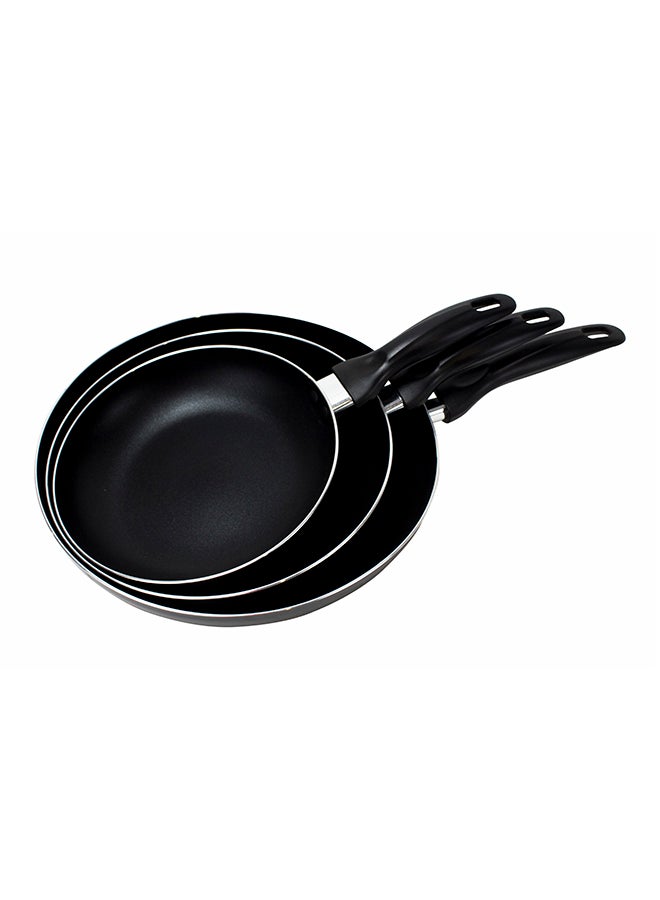 ALBERTO 3-Piece Non-Stick Fry Pan Set Black 20, 24, 28cm - Image 2