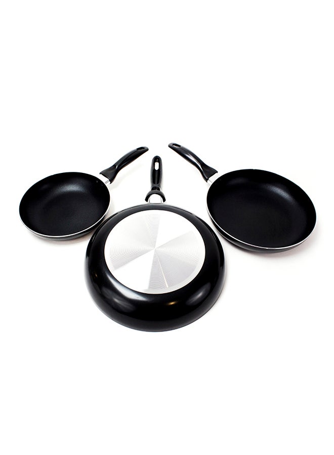 ALBERTO 3-Piece Non-Stick Fry Pan Set Black 20, 24, 28cm - Image 3