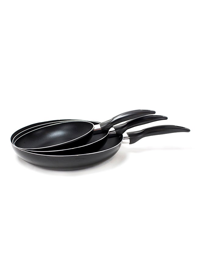 ALBERTO 3-Piece Non-Stick Fry Pan Set Black 20, 24, 28cm - Image 1