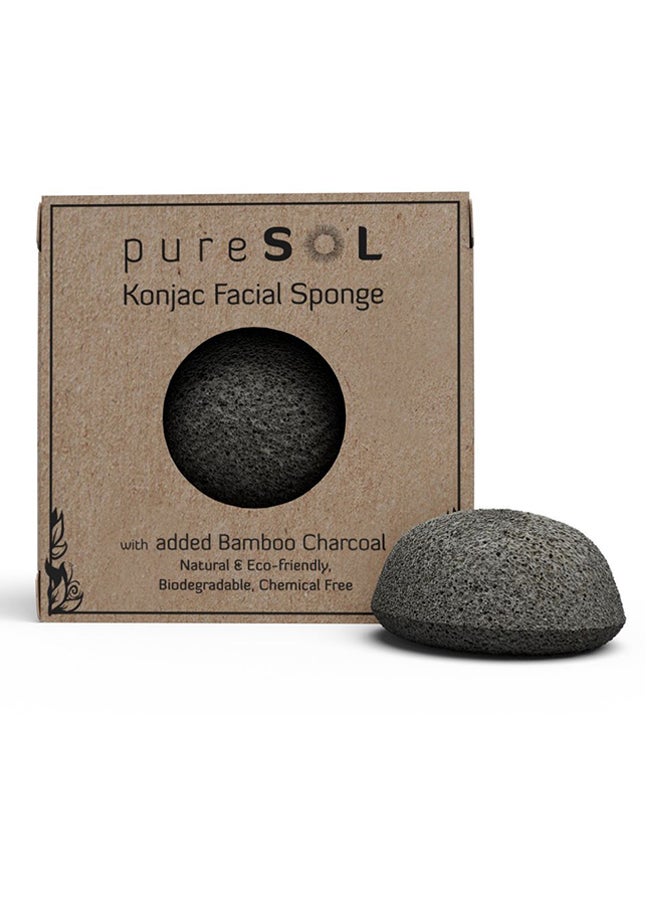 Konjac Sponge Activated Charcoal Facial Sponge - Image 1