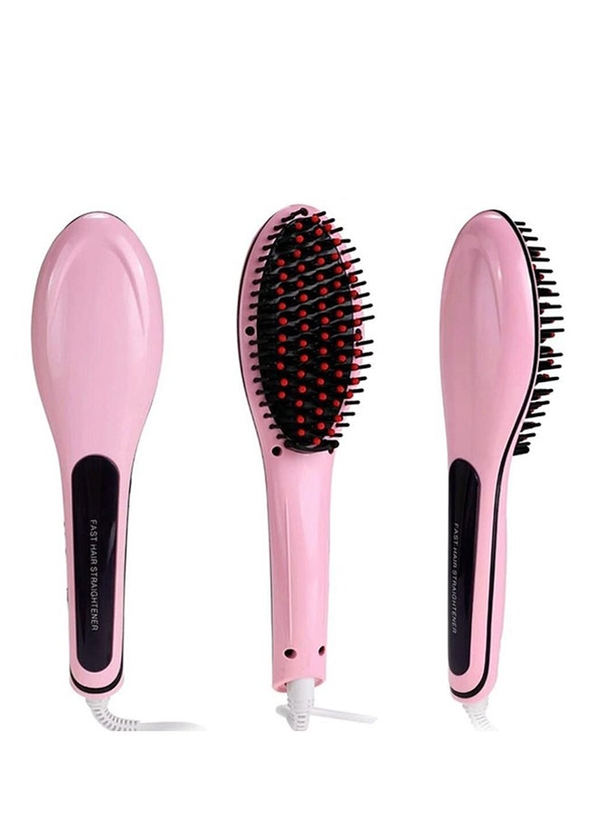 Fast Hair Straightener - Brush With Temperature Pink - Image 1