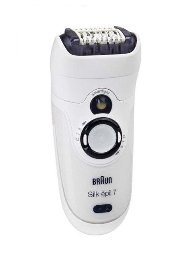 آلة نزع الشعر من السيقان والجسم للاستعمال الرطب والجاف أسود/أبيض