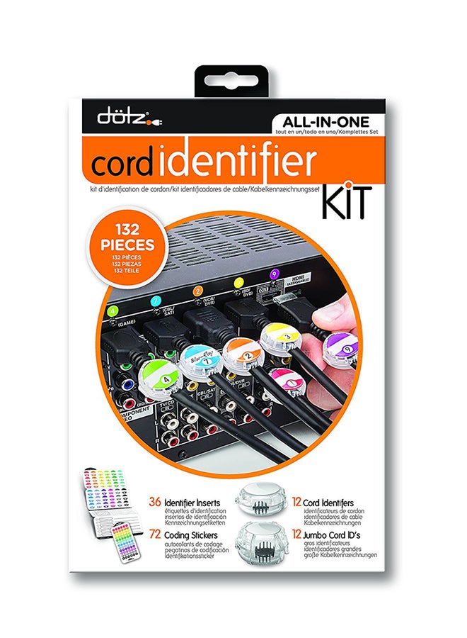 Home Entertainment Cord Identifiers Kit Red/Yellow/Green
