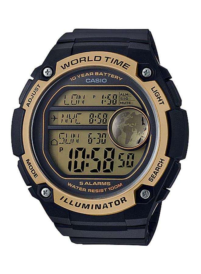 كاسيو ساعة يد رقمية بسوار من الراتينج مقاومة للماء من سلسلة يوث طراز AE-3000W-9A - مقاس 56 مم - لون أسود للرجال - Image 1