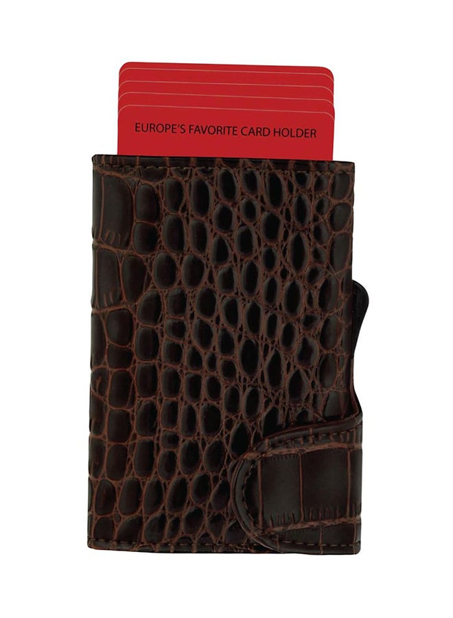 SANTHOME Genuine Leather RFID Protection Card Holder Brown  - Image 1