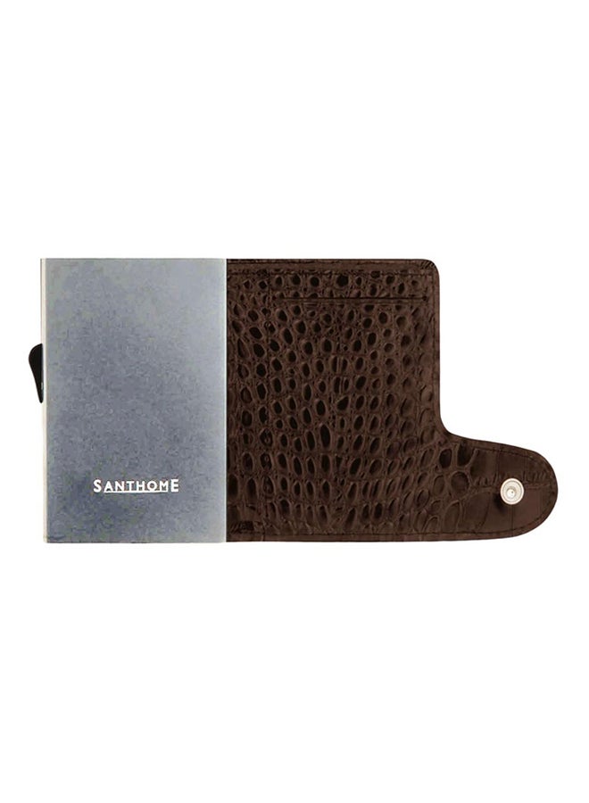 SANTHOME Genuine Leather RFID Protection Card Holder Brown  - Image 2