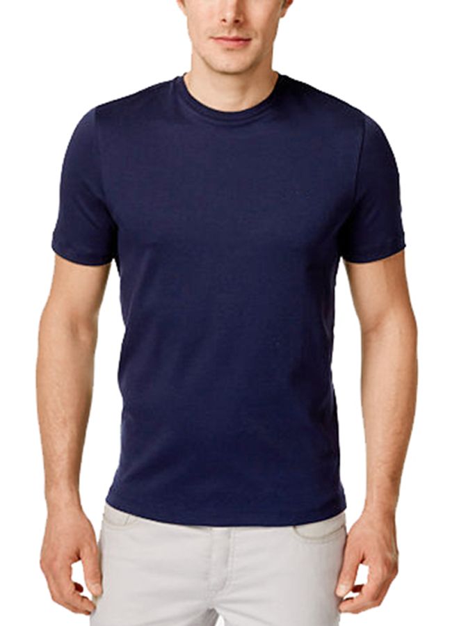 SANTHOME Short Sleeve T-shirt Navy Blue 