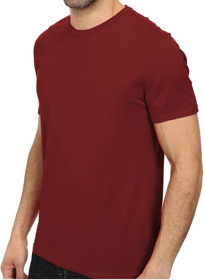 SANTHOME Short Sleeve T-shirt Maroon 