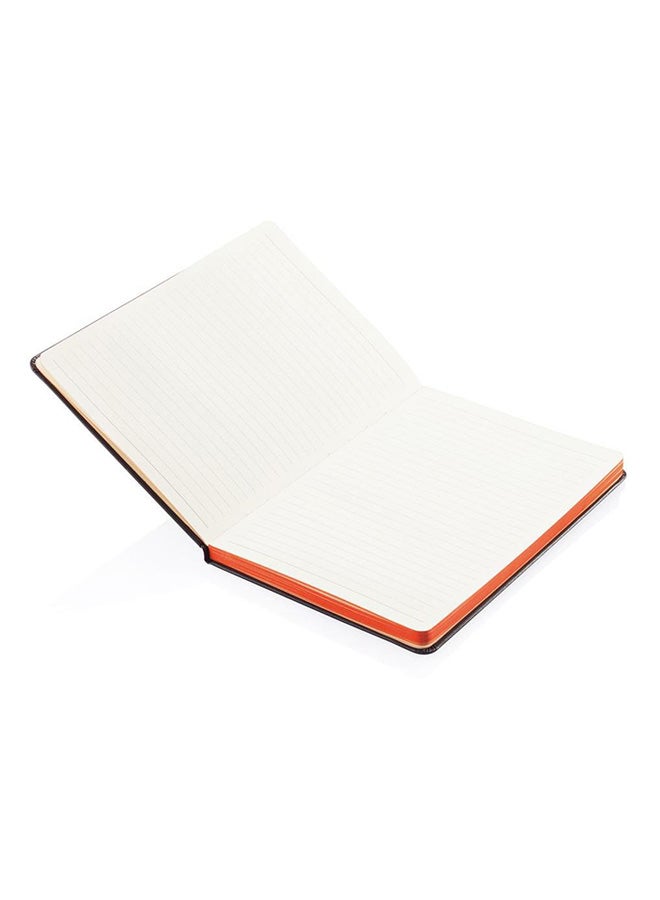 SANTHOME HardCover A5 Ruled Notebook, 192 Pages Black/Orange - Image 2