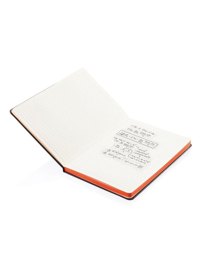 SANTHOME HardCover A5 Ruled Notebook, 192 Pages Black/Orange - Image 3