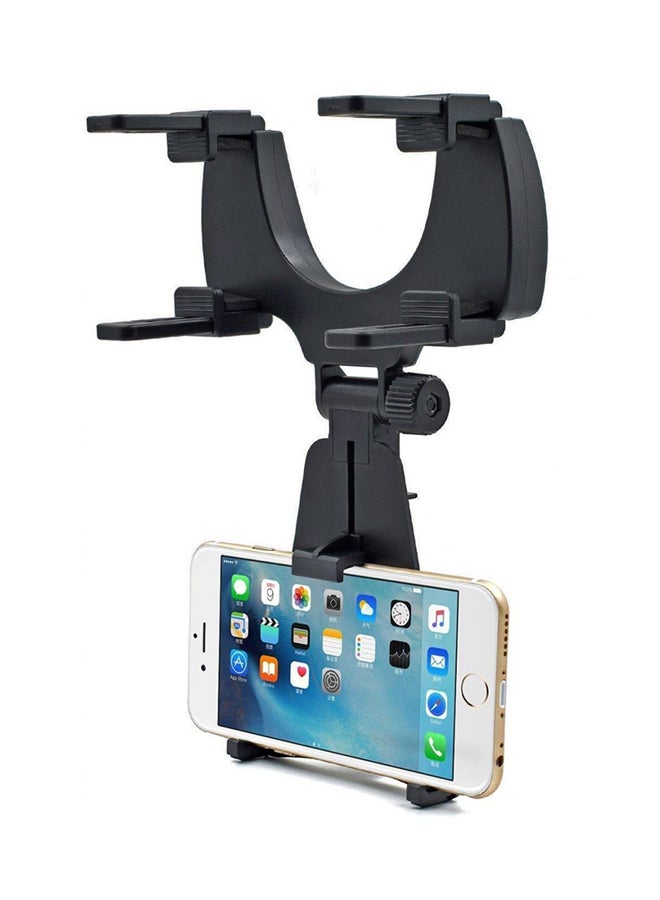 Universal Rearview Mirror Car Mount For Most Mobile Phones Black - Image 4