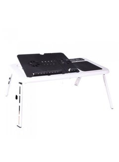 Huayang Foldable Laptop Stand With 2 Cooling Fan Table White/Black  - Image 1