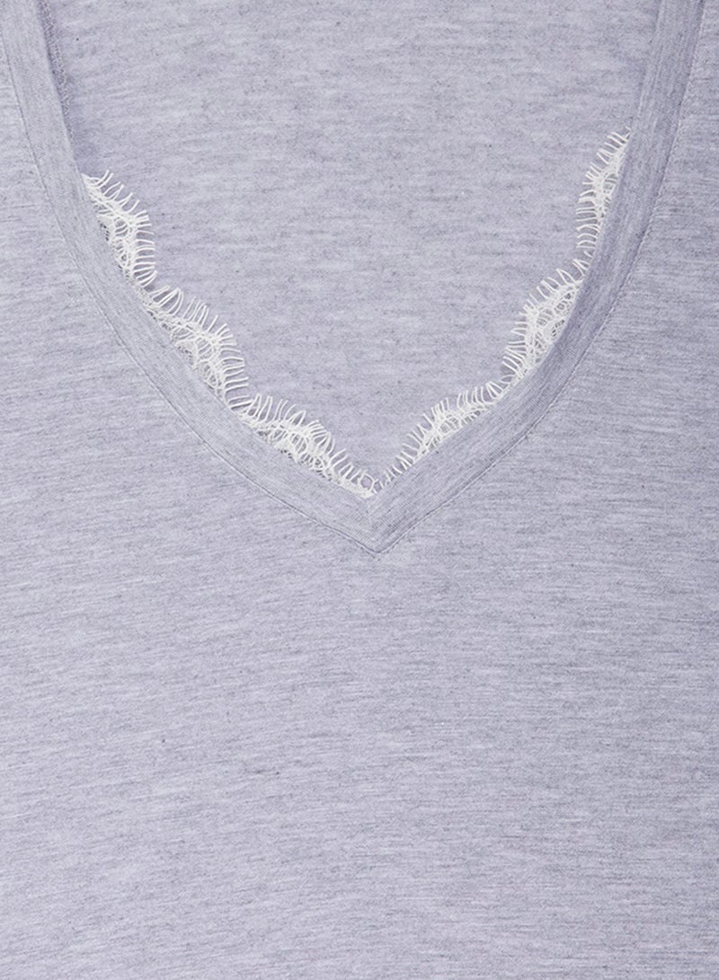 MYNE - Levi Lace Trim Tank Grey - Image 1