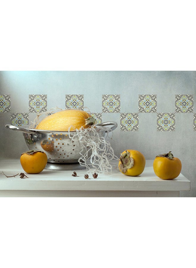 ملصق على شكل بلاط مربع مزخرف مكون من 8 قطع متعدد الألوان