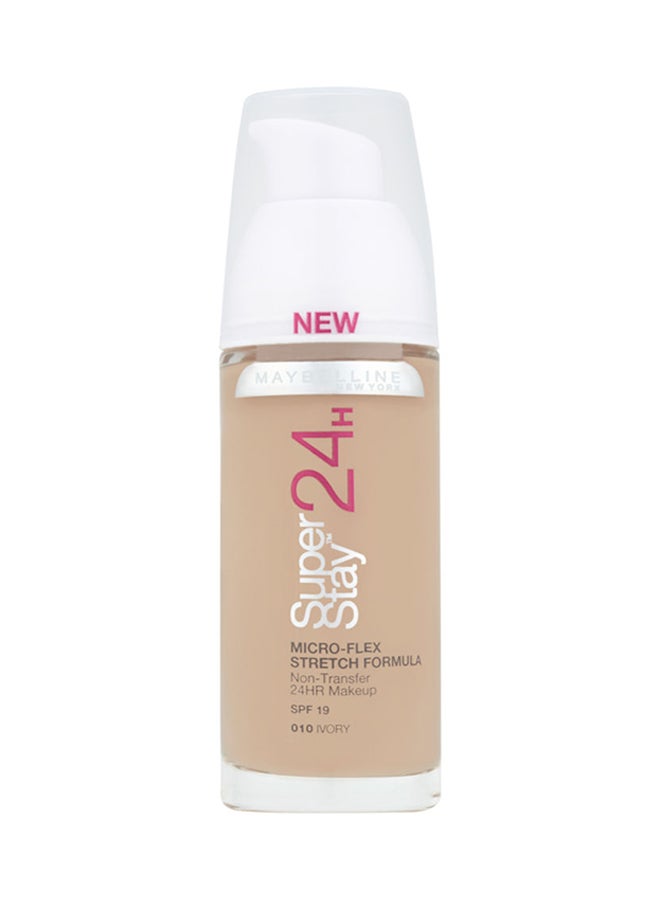 MAYBELLINE NEW YORK - Superstay Foundation 24Hour Micro Flex Strecth Formula SPF 19 010 Ivory - Image 1