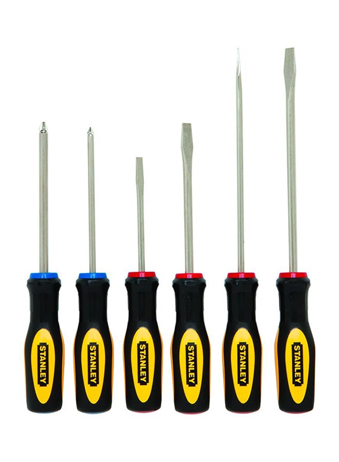Stanley Set Of 6 Thrifty Basic Screwdriver Silver/Yellow/Black  - Image 1