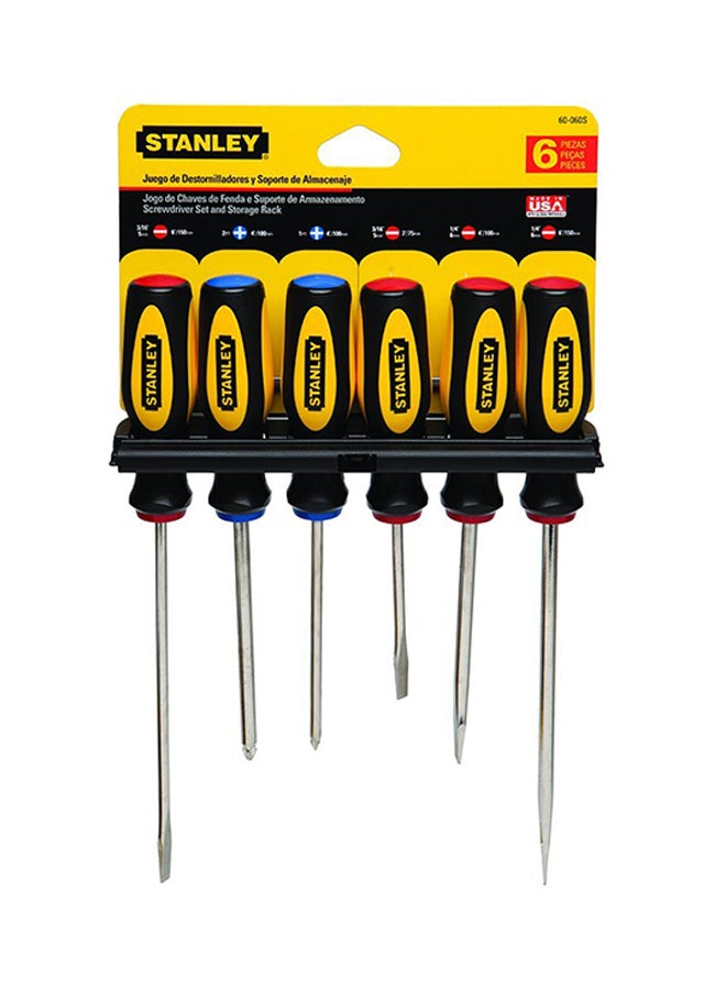 Stanley Set Of 6 Thrifty Basic Screwdriver Silver/Yellow/Black  - Image 2