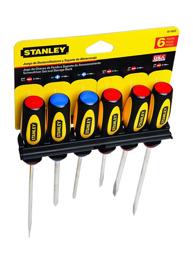 Stanley Set Of 6 Thrifty Basic Screwdriver Silver/Yellow/Black  - Image 3