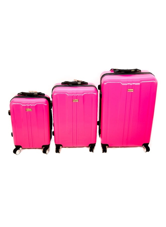 Discovery 3-Piece Prestige Trolley Luggage Set With Scale And Tracker Pink - Image 1
