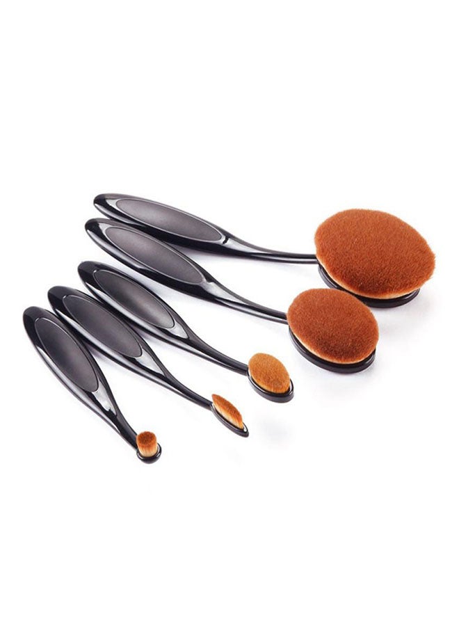 10-Piece Makeup Brushes Black/Brown - Image 1