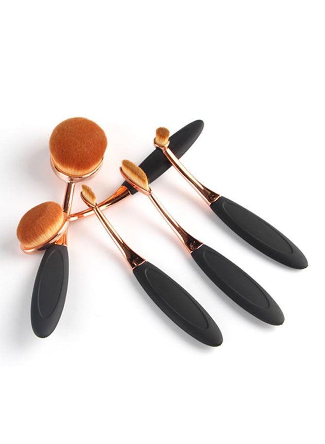 10-Piece Makeup Brushes Black/Brown - Image 2