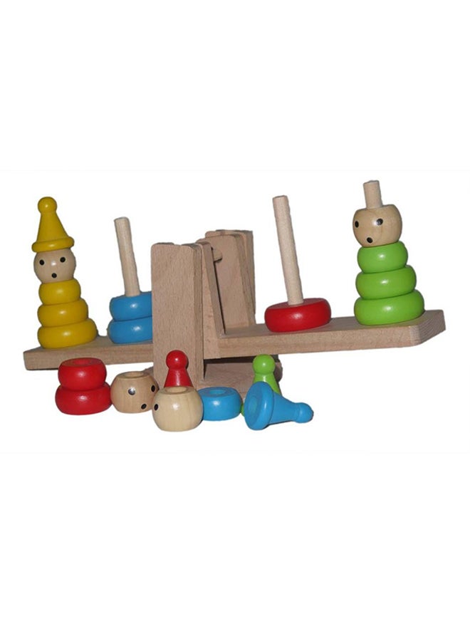 Clown Stacking Ring Balancing Wooden Educational Toy  - Image 1