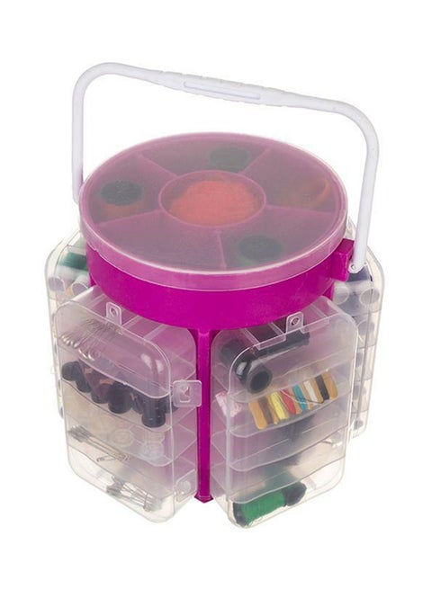 210-Piece Sewing Kit Organizer Pink