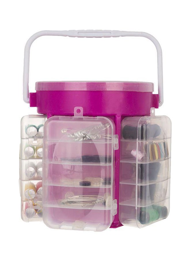 210-Piece Sewing Kit Organizer Pink - Image 2