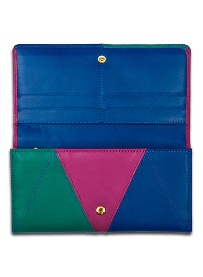 Kaizer Allure Leather Wallet Pink/Green/Blue  - Image 2