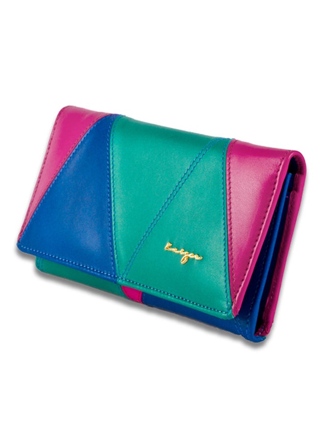 Kaizer Allure Leather Wallet Pink/Green/Blue  - Image 4
