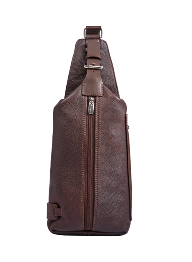 Kaizer City Leather Body Bag Dark Brown  - Image 1