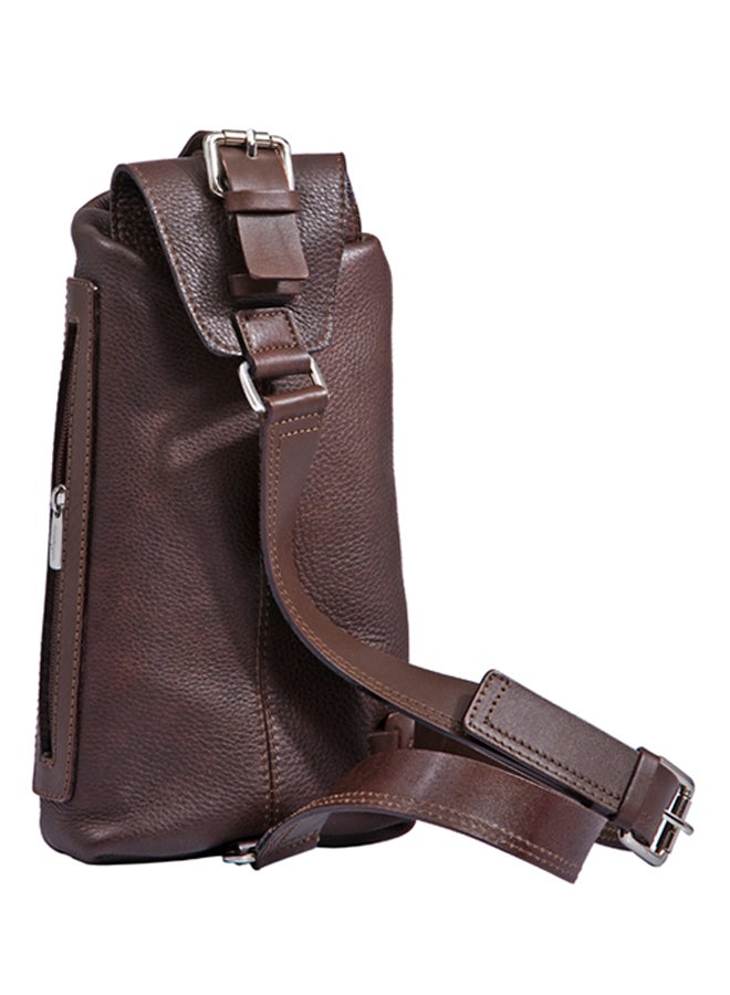 Kaizer City Leather Body Bag Dark Brown  - Image 2