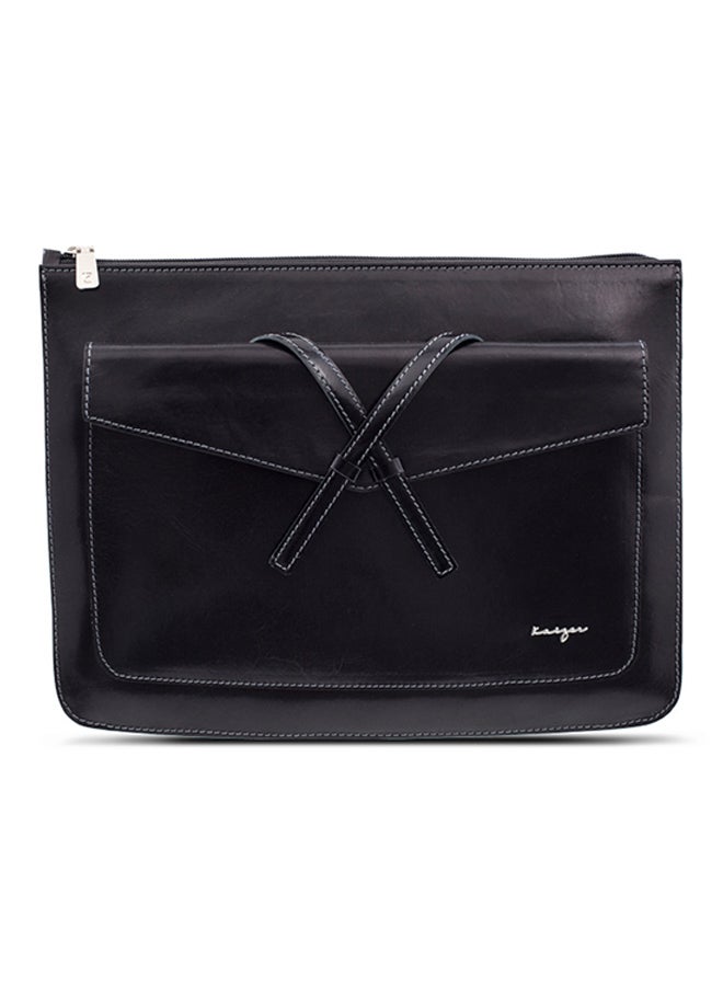 Kaizer Adroit Leather Document And Macbook Sleeve Black  - Image 1