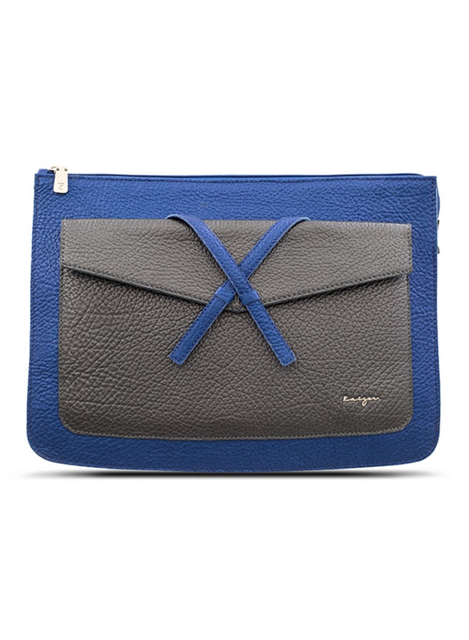 Kaizer Adroit Leather Document And Macbook Sleeve Blue/Grey  - Image 1